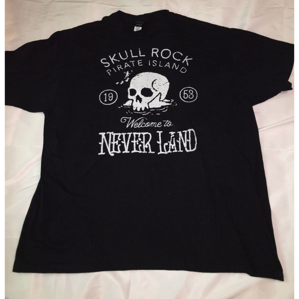 vintage disneys peter pan never land mens shirt black 2x pirate island